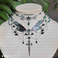 Silver Stainless Steel Goth Fairy Princess Necklace