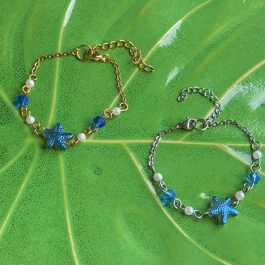 Gold or Silver Steel Starfish Bracelet