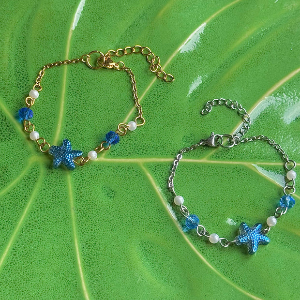 Gold or Silver Steel Starfish Bracelet
