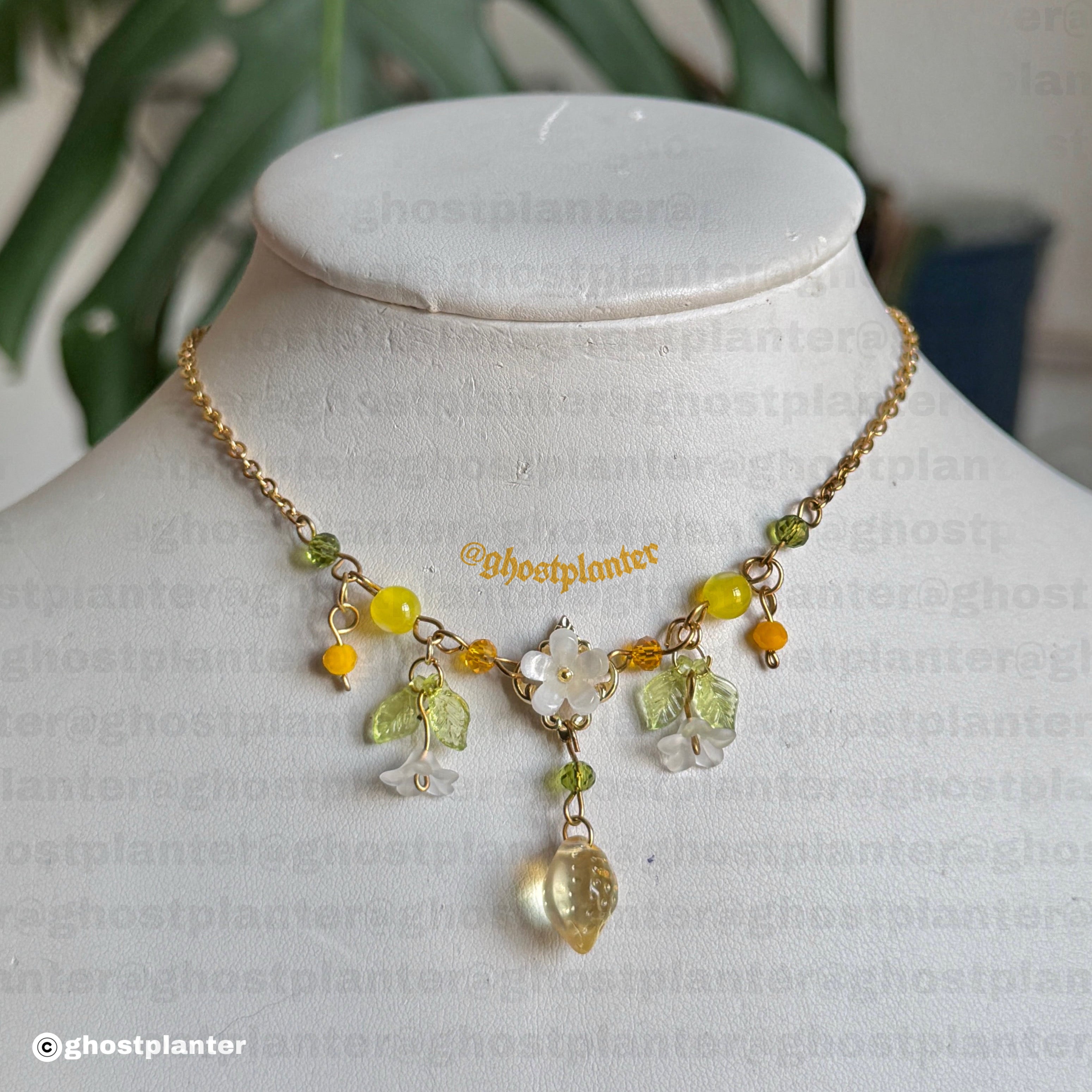 Silver or Golden Stainless Steel Lemon Blossom Necklace