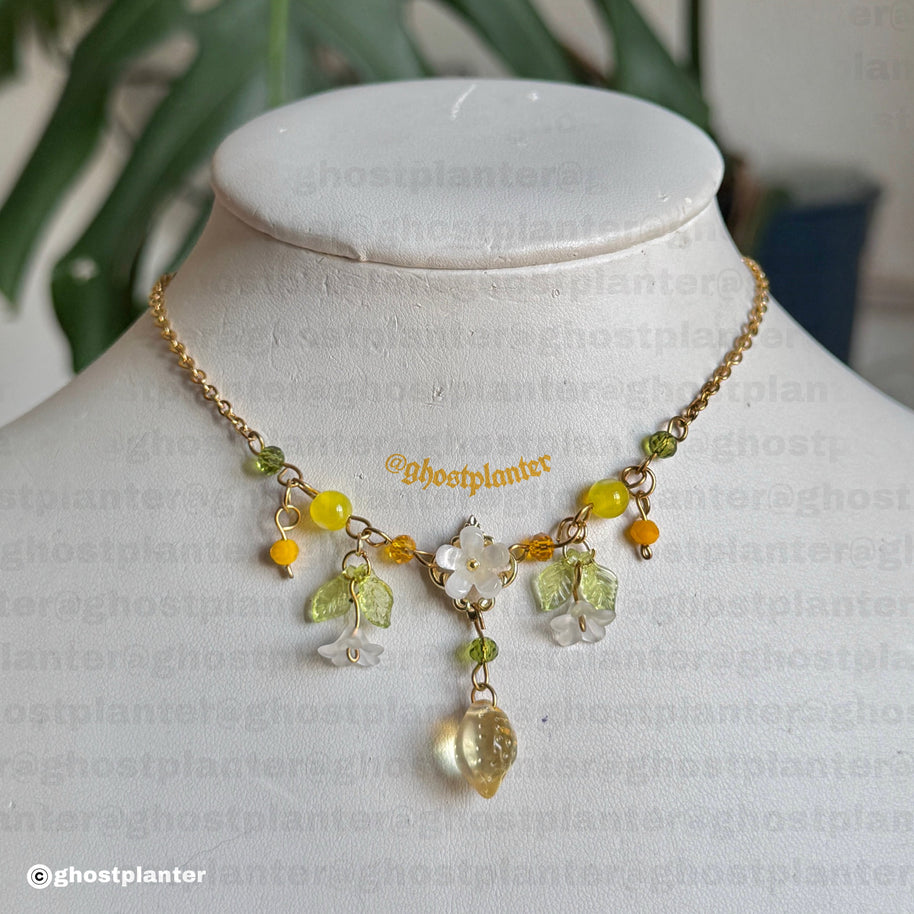 Silver or Golden Stainless Steel Lemon Blossom Necklace