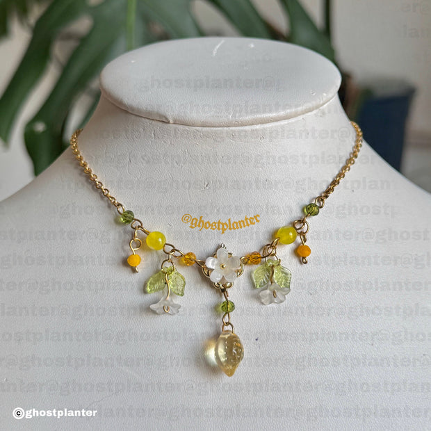 Silver or Golden Stainless Steel Lemon Blossom Necklace