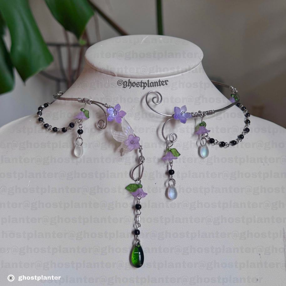 Silver Stainless Steel Purple Morgana Necklace