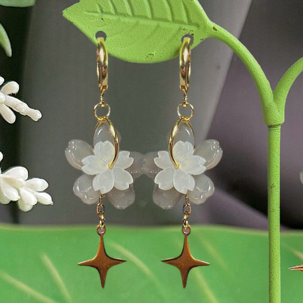 Golden Steel Symmetrical or Asymmetrical Spring Sakura Earrings