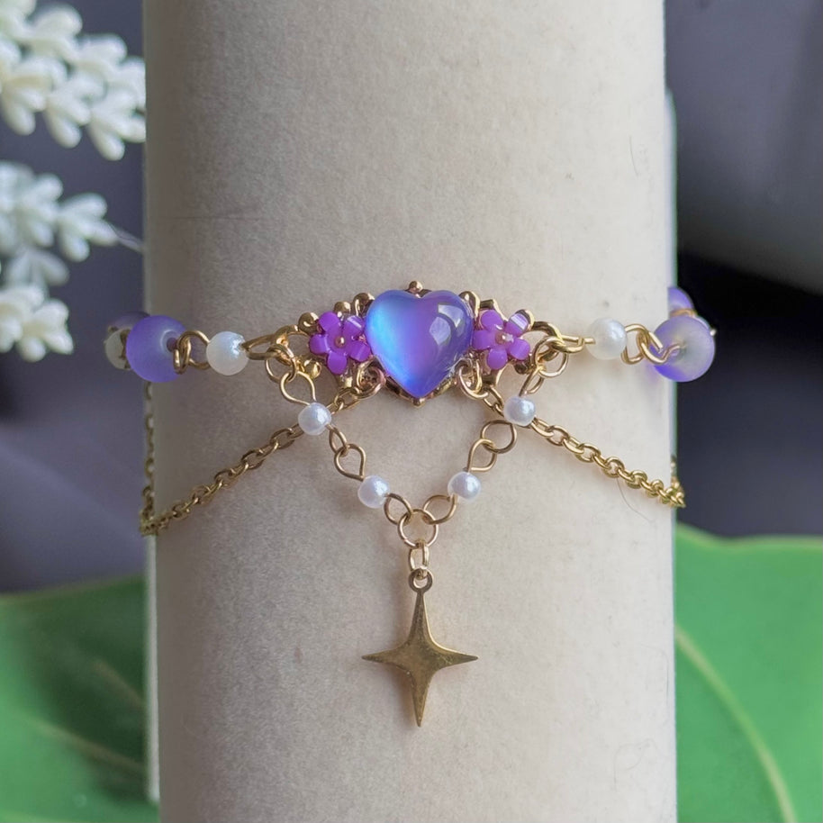 Golden Steel Purple Princess Bracelet