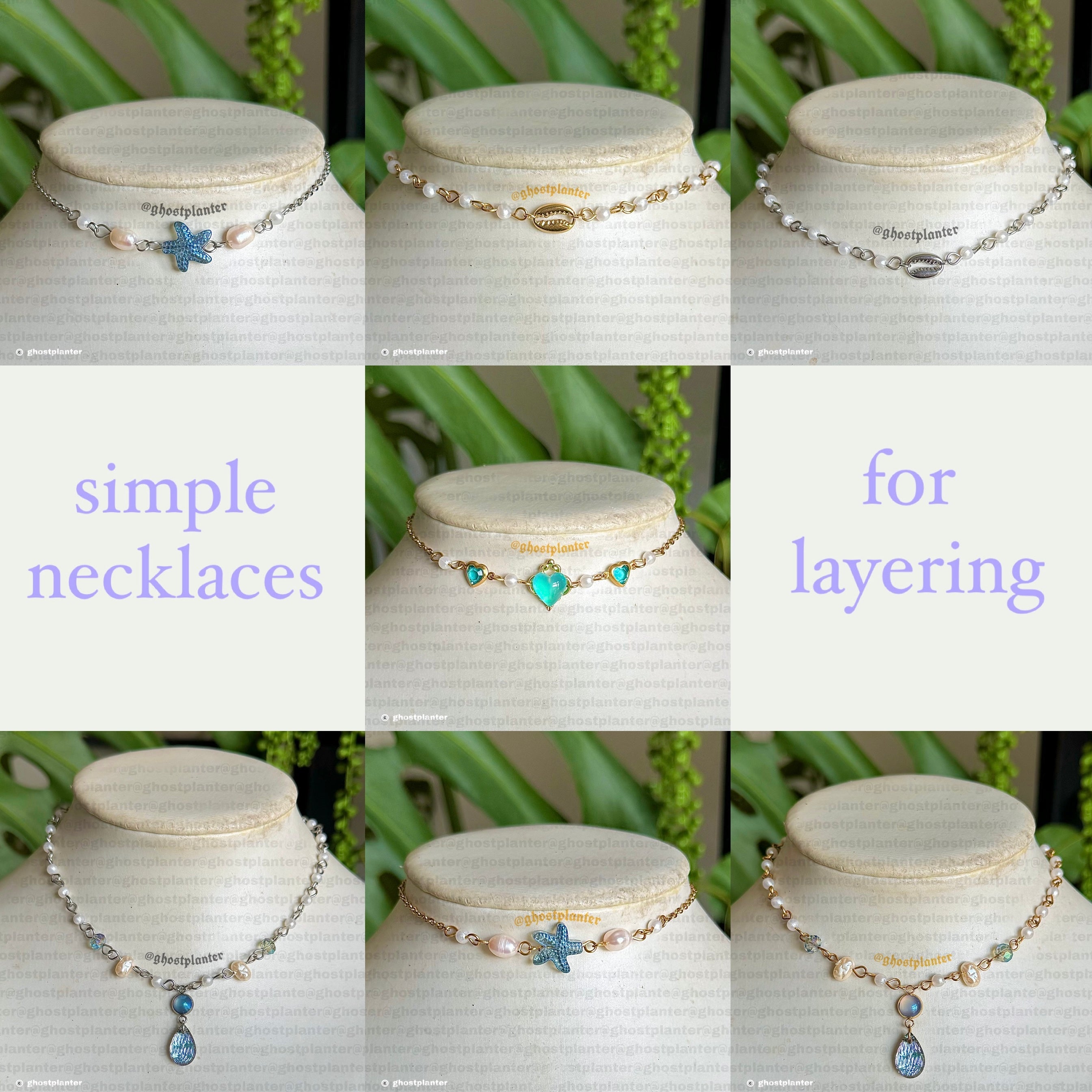 Golden or Silver Steel Mermaid Drop Layering Necklaces