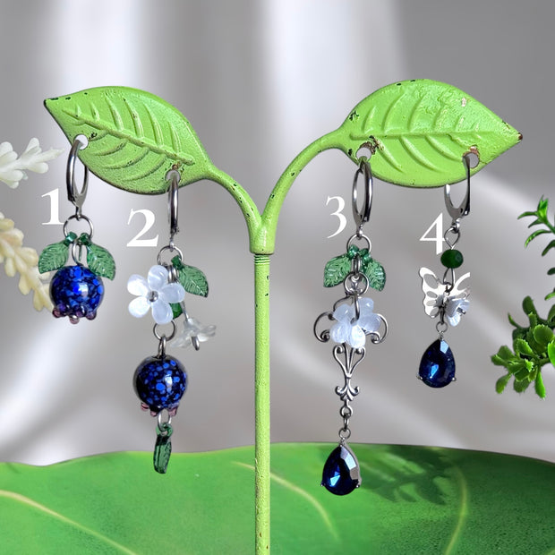 Golden or Silver  Stainless Steel Blueberry Earrings (1pcs)