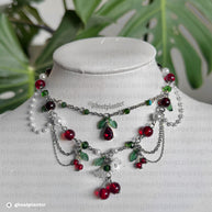 Silver or Golden Stainless Steel Cherry Necklace
