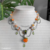 Silver or Golden Stainless Steel Orange Necklace