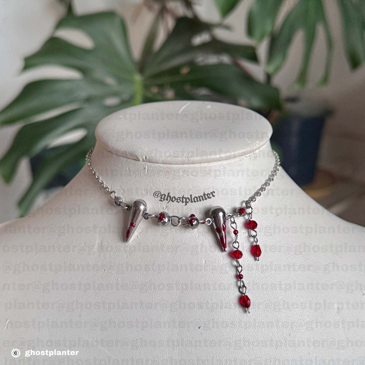 Golden or Silver Stainless Steel Bloody Bite Necklace