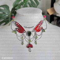 Silver or Golden Stainless Steel Mushroom Fairy Princess Necklace