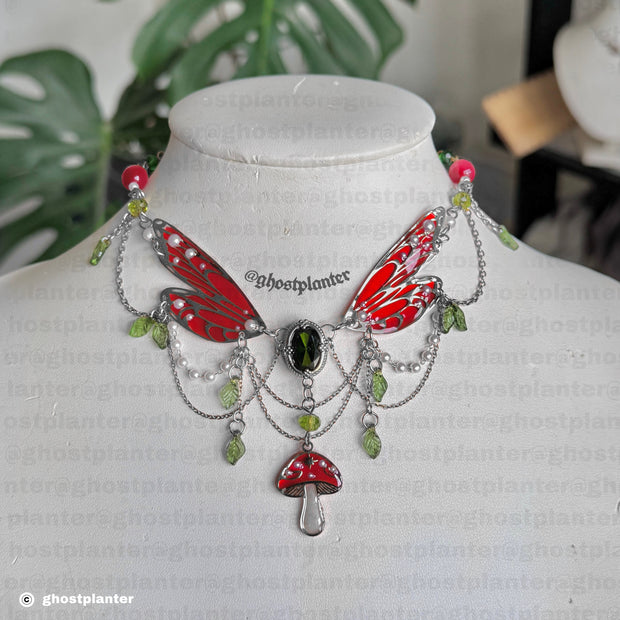 Silver or Golden Stainless Steel Mushroom Fairy Princess Necklace