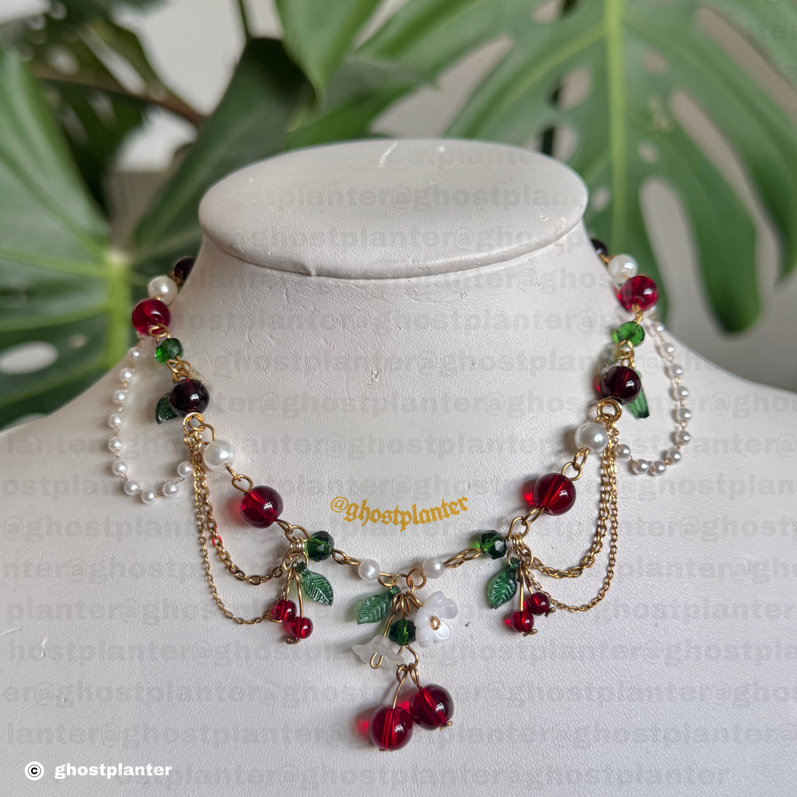 Silver or Golden Stainless Steel Cherry Necklace