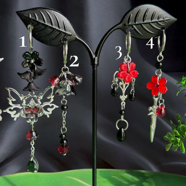 Silver Stainless Steel Nightfall Earrings 1 pcs