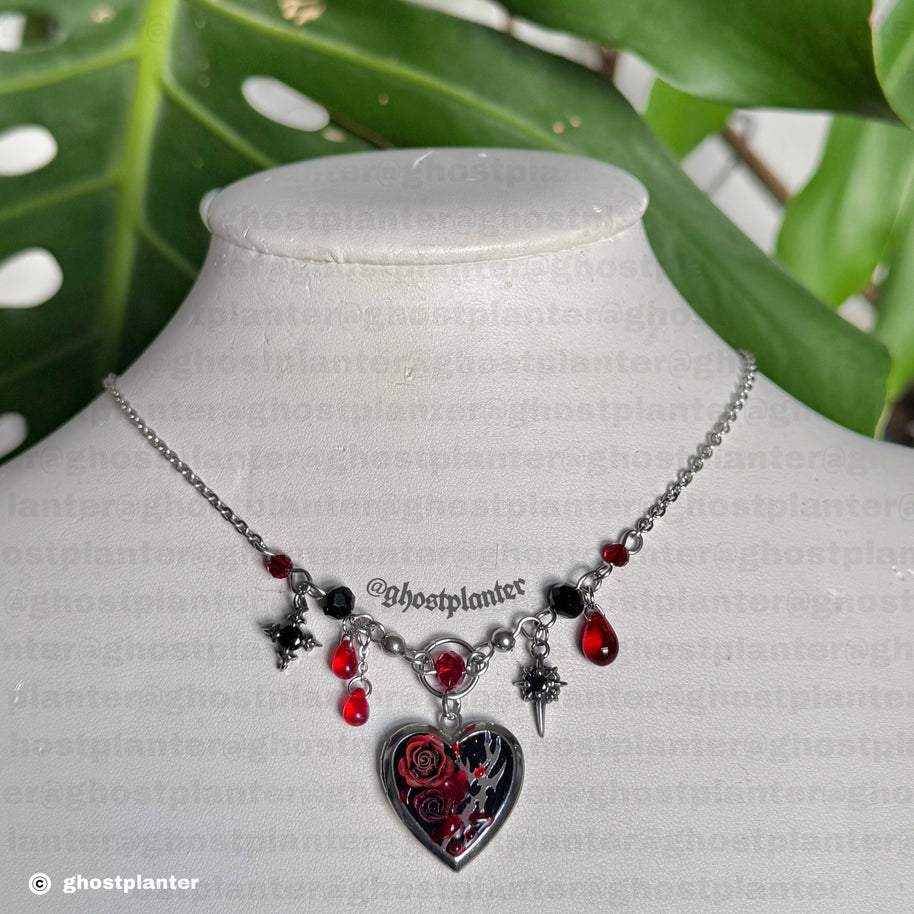 Silver Stainless Steel Goth Locket Necklaces