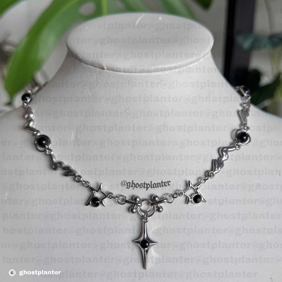 Silver Stainless Steel Simple Jimin Necklace