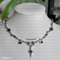 Silver Stainless Steel Simple Jimin Necklace