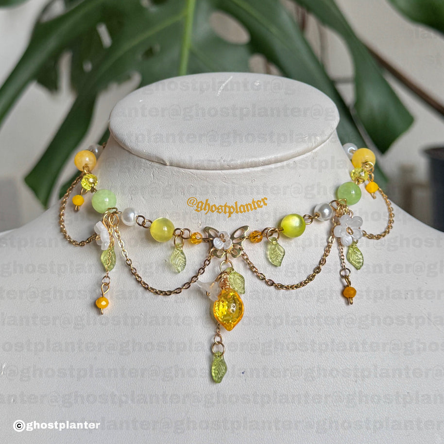 Silver or Golden Stainless Steel Lemon Necklace