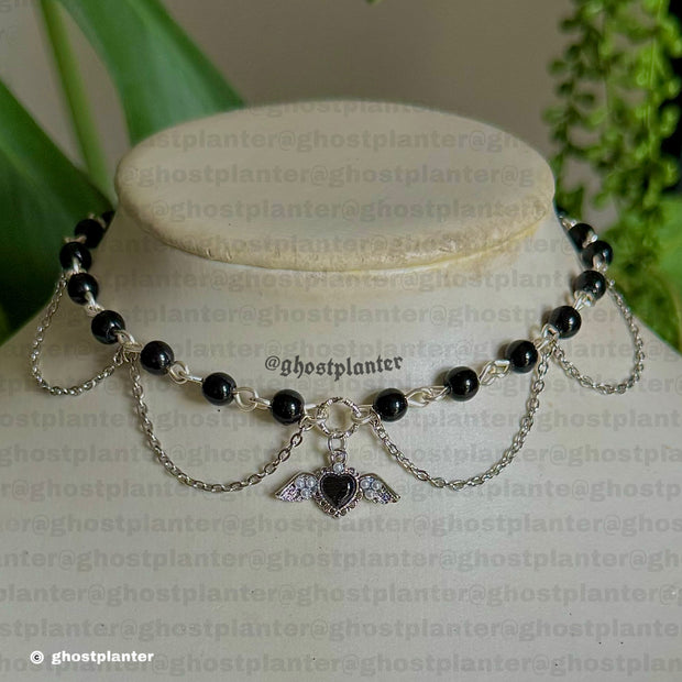 Silver Alloy Dark Angel Choker