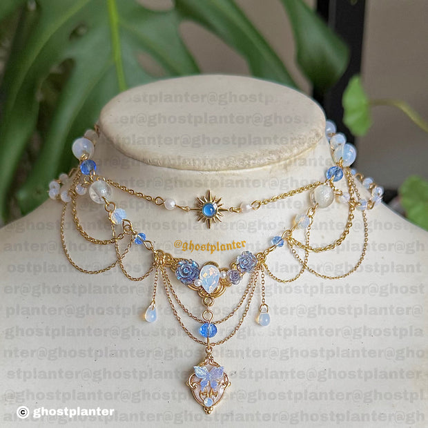 Golden or Silver Steel Jasmina Necklace