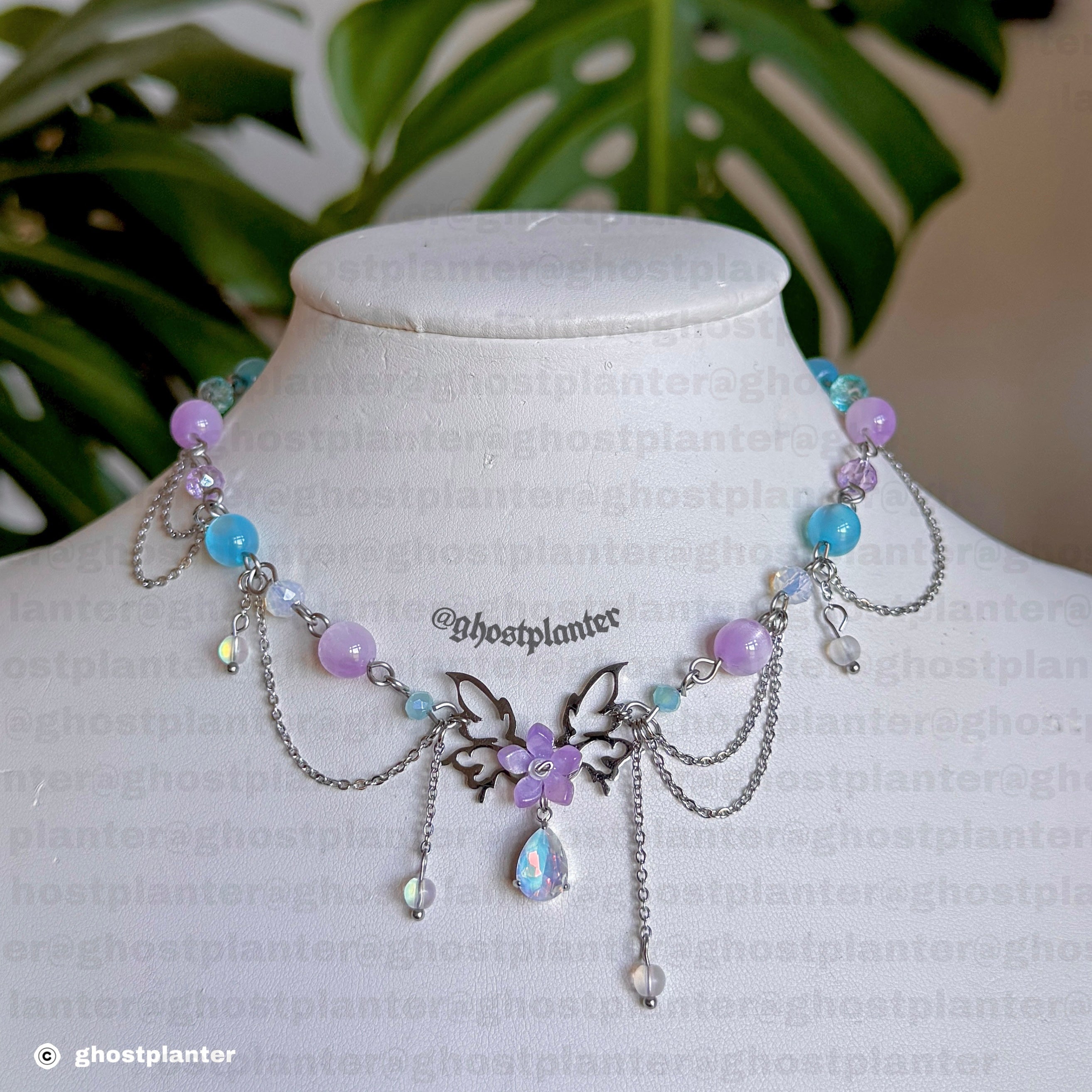 Silver Stainless Steel Lyra Necklace