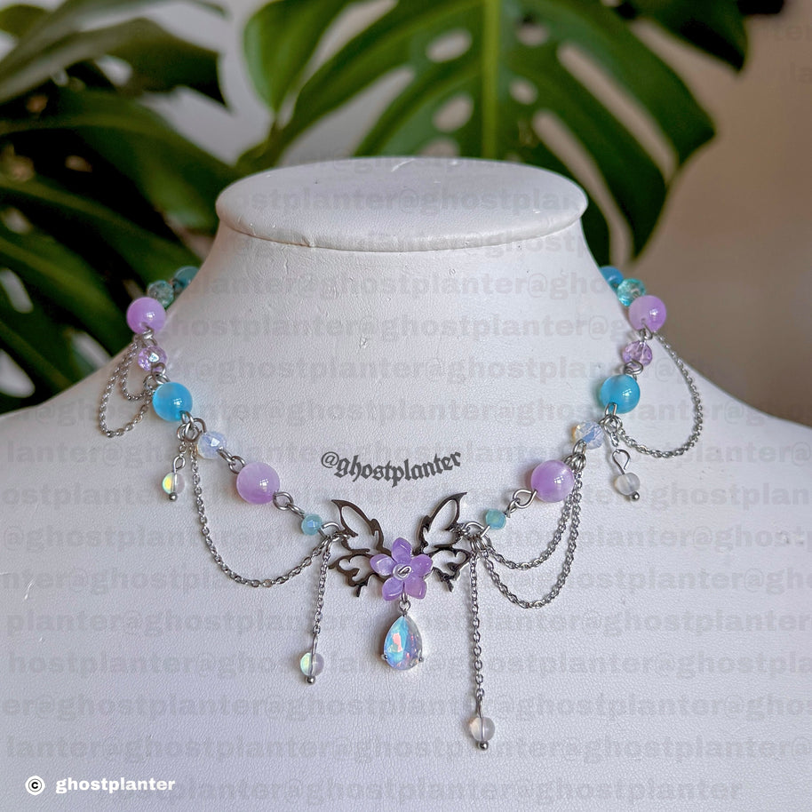 Silver Stainless Steel Lyra Necklace