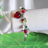 Golden or Silver Stainless Steel Strawberry Bracelet