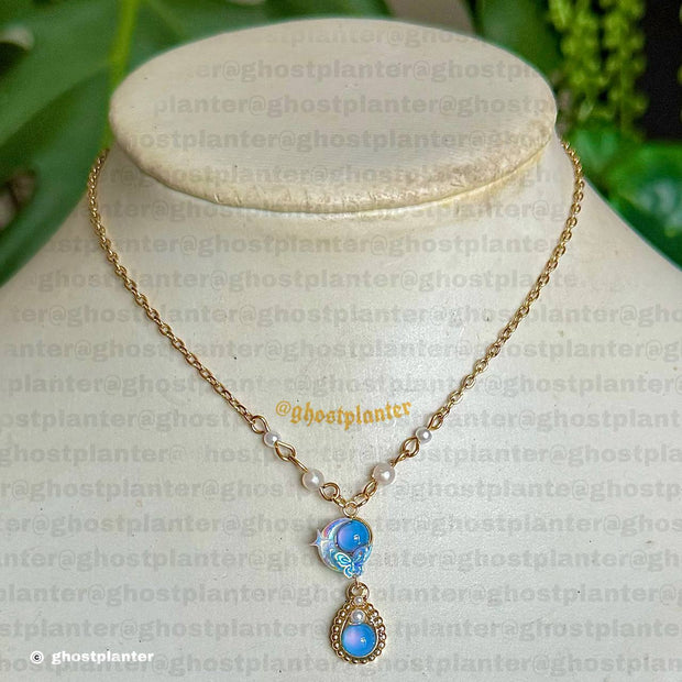 Gold or Silver Steel Moon Friendship Necklace / Single