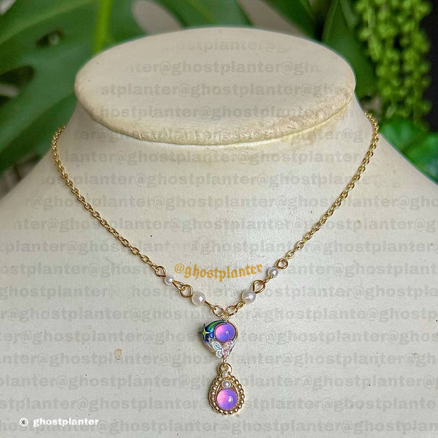 Gold or Silver Steel Moon Friendship Necklace / Single