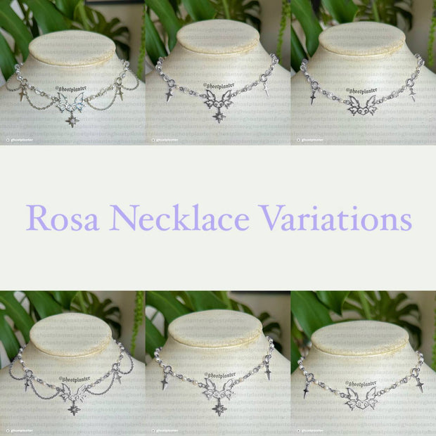 Silver Steel Rosa Necklace
