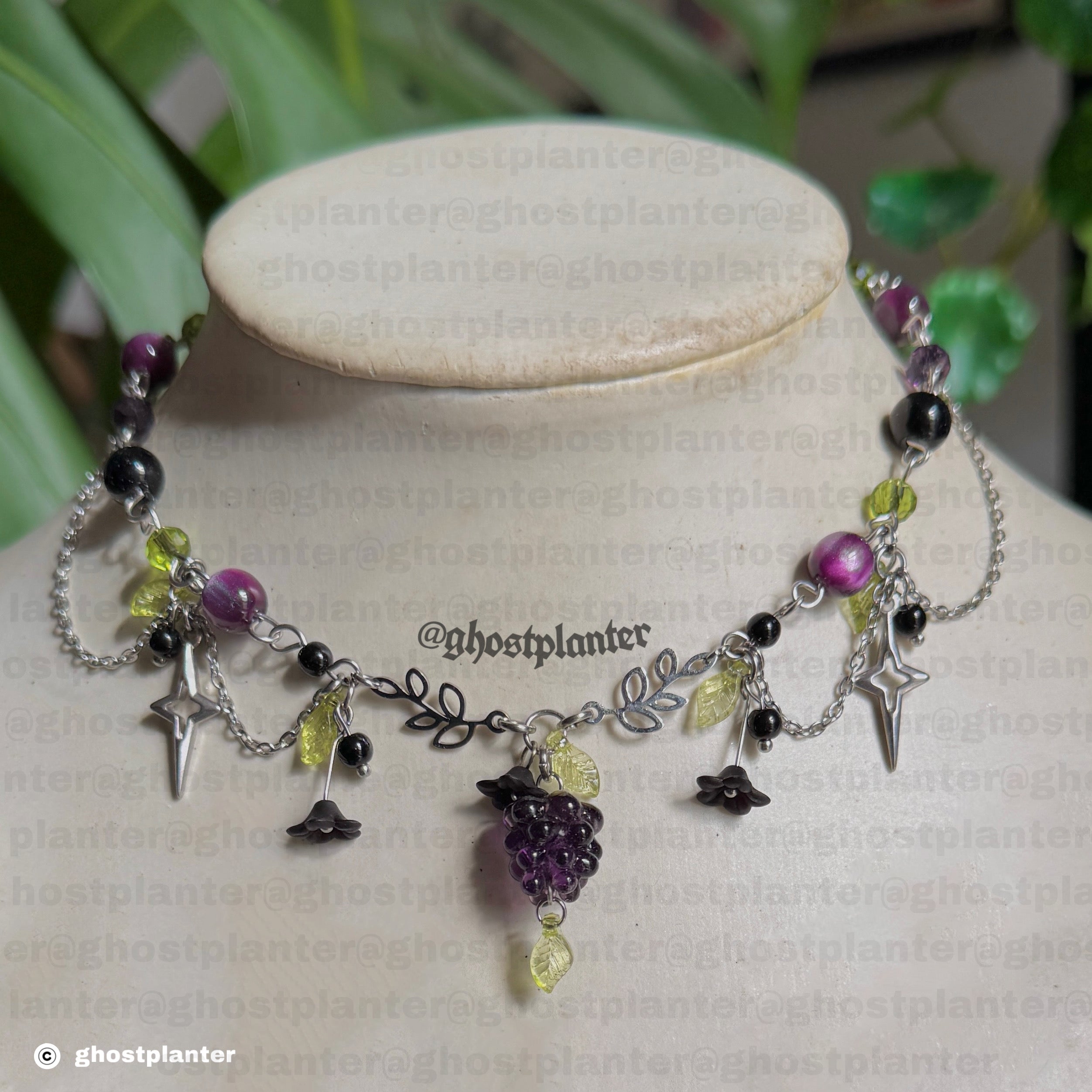 Silver Stainless Steel Blackberry Necklace