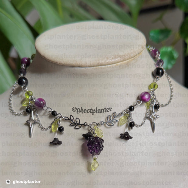 Silver Stainless Steel Blackberry Necklace