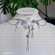 Silver Stainless Steel Purple Morgana Necklace