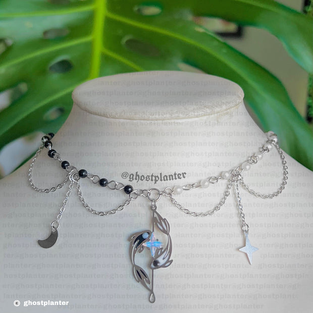 Silver Stainless Steel Suguru and Satoru Necklace
