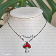 Silver or Golden Stainless Steel Mushroom Necklace