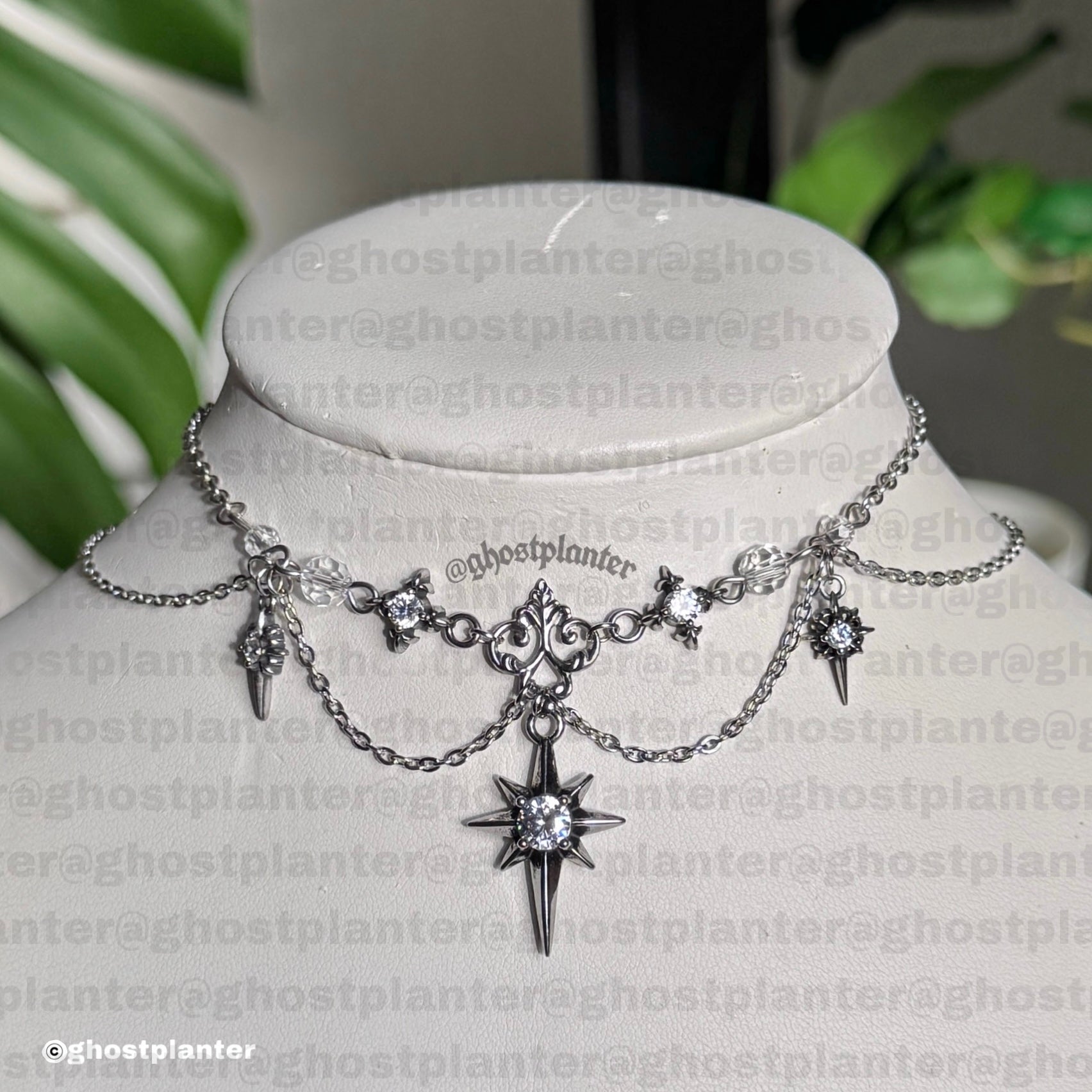 Silver Stainless Steel Elena Necklace