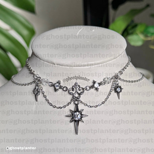 Silver Stainless Steel Elena Necklace