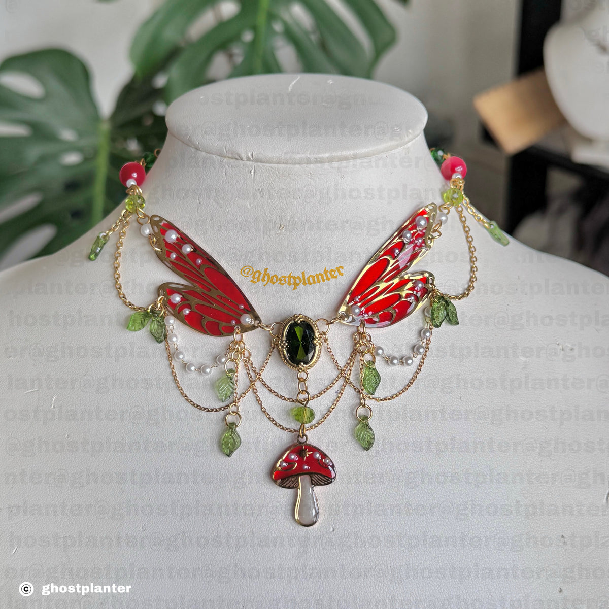 Silver or Golden Stainless Steel Mushroom Fairy Princess Necklace