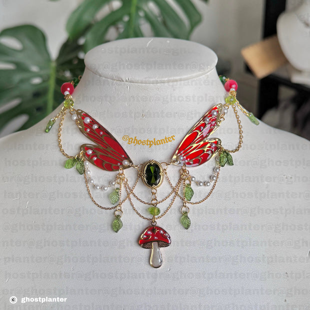 Silver or Golden Stainless Steel Mushroom Fairy Princess Necklace