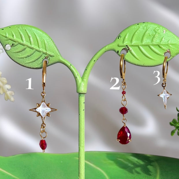 Golden or Silver Stainless Steel Edward Earrings 1pcs
