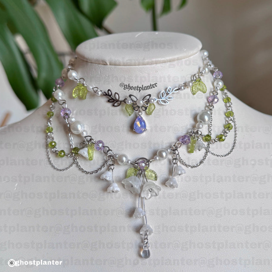 Silver or Golden Stainless Steel Lilly of the Valley Necklaces