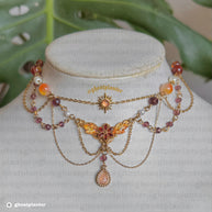 Golden Stainless Steel Golden Sunflare Necklace