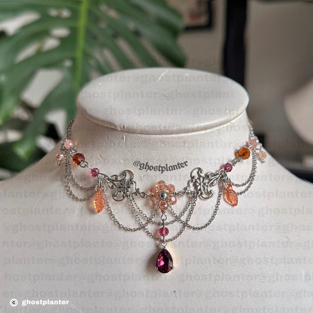 Silver or Golden Stainless Steel Elegant Autumn Necklace