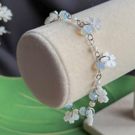 Silver Steel Moon Blossoms Bracelet