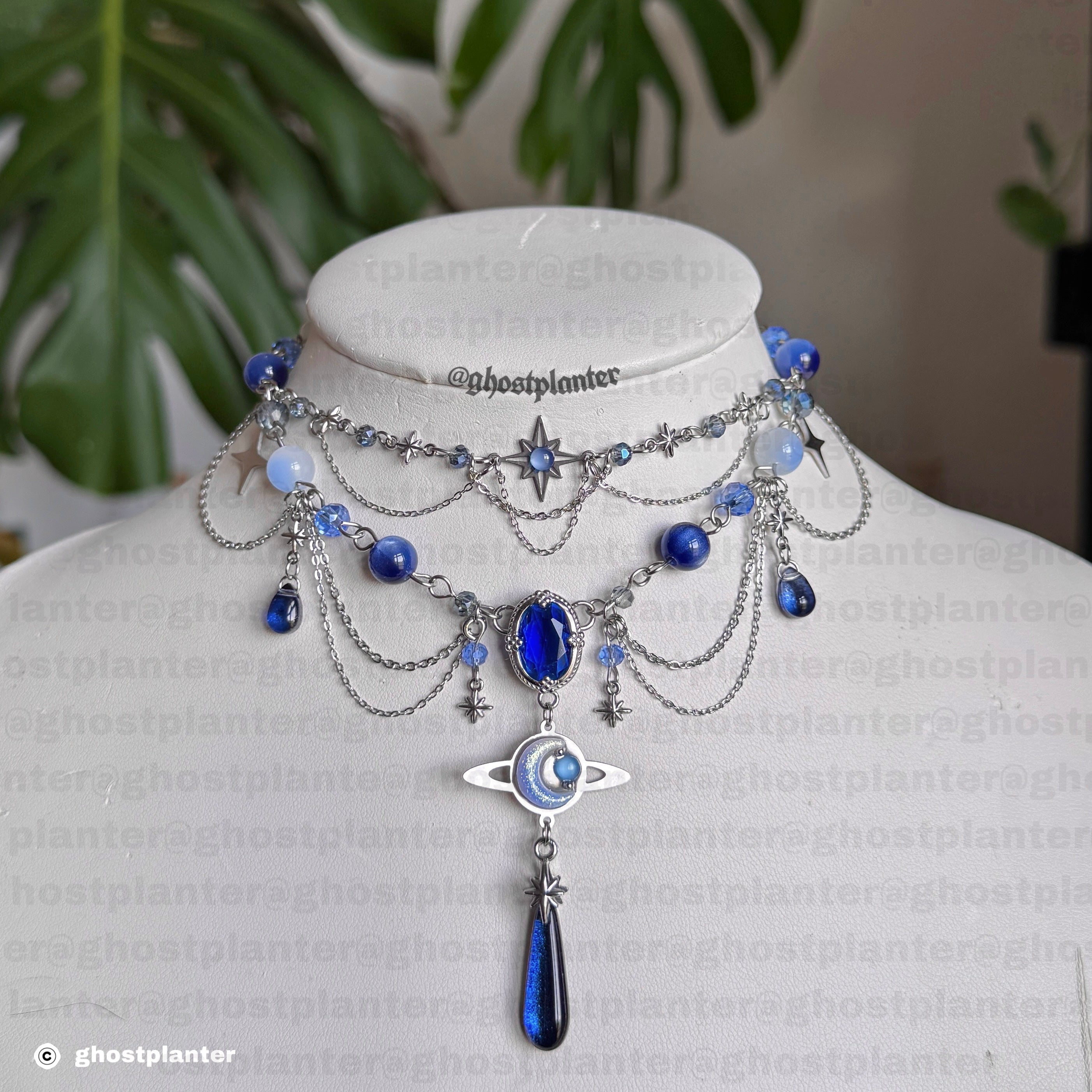 Silver Stainless Steel Galaxy Necklace