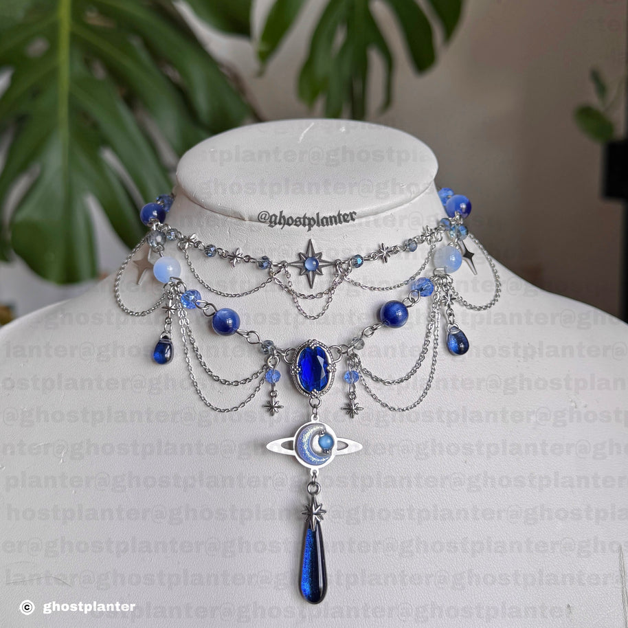 Silver Stainless Steel Galaxy Necklace