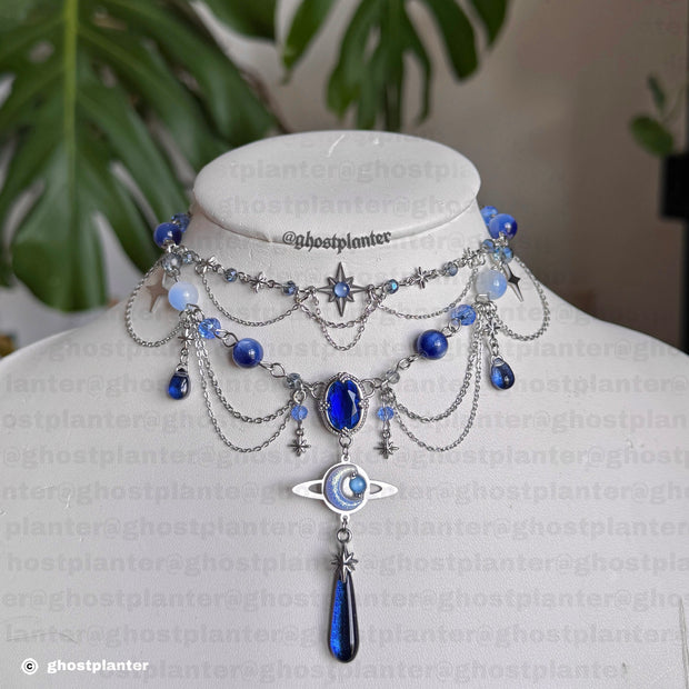 Silver Stainless Steel Galaxy Necklace