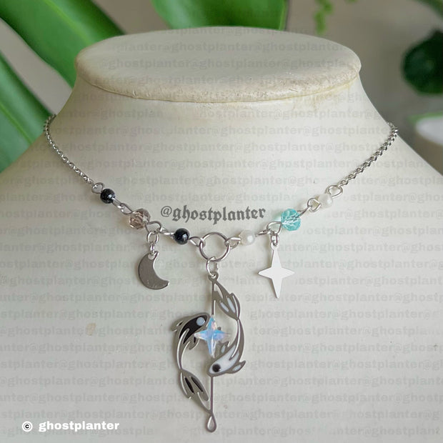 Silver Stainless Steel Simple Satoru and Suguru Necklace
