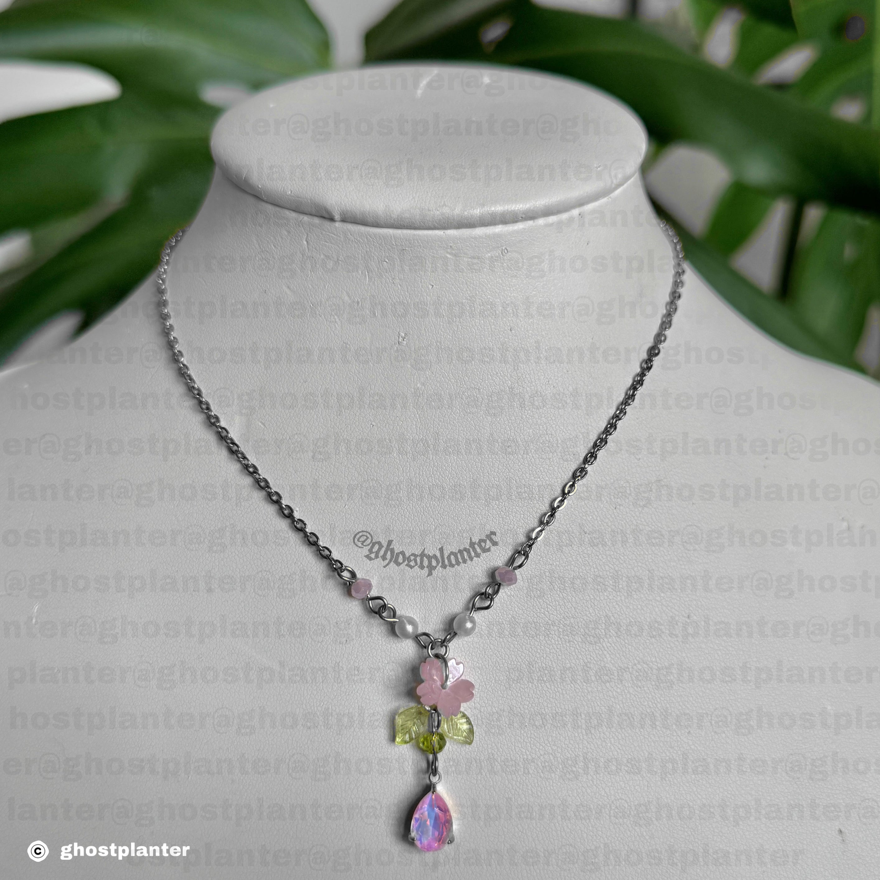 Golden or Silver Stainless Steel Simple Sakura Necklace