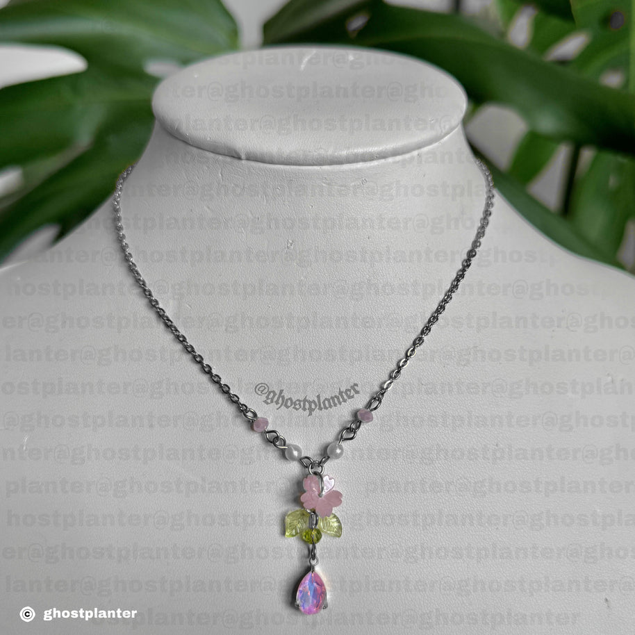 Golden or Silver Stainless Steel Simple Sakura Necklace